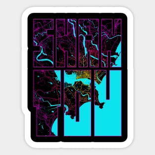 Shantou, Guangdong, China City Map Typography - Neon Sticker